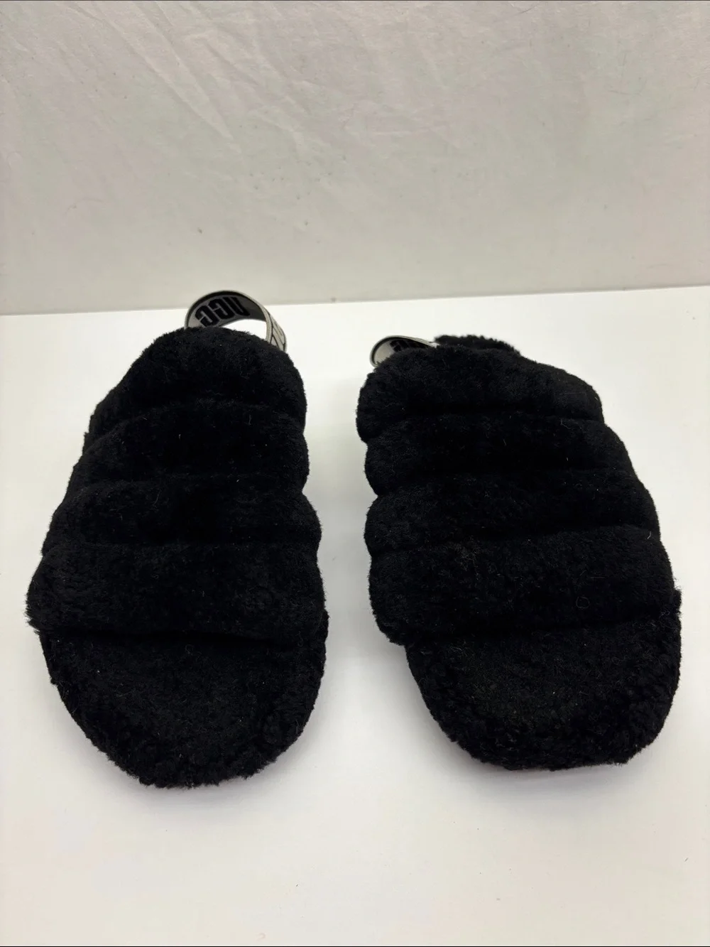UGG Kids Black Fuzzy Slide Sandals, SZ 13 for little girl, box 12